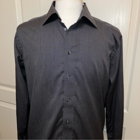 ETON Contemporary Shirt CHARCOAL Long Sleeve COTTON - Sz 17.5 (44) Excellent! - Picture 5 of 16